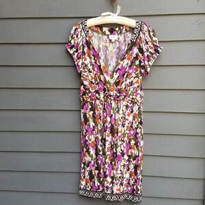 ECI Multi Colored Faux Wrap Dress size 10
